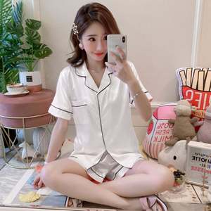 K2082 <b>Women</b> Sexy Lingerie Pajamas Set 2Pcs Breathable Summer Autumn Spring Elegant Short Sleeve Top Shorts Night Suit <b>Underwear</b> - Product Image 3