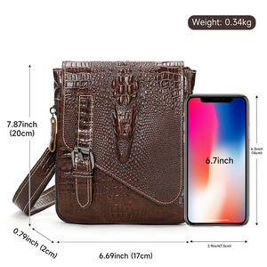 MARRANT Borsa da Uomo in Vera Pelle con Motivo Coccodrillo, Marsupio con Cintura, Borsa a Tracolla in Pelle per Uomo - Product Image 6