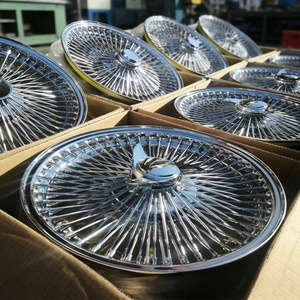 Jantes chromées de luxe dorées à rayons multiples 13 14 15 16 17 18 19 20 22 pouces 100 rayons, jantes personnalisées style Escalade <span class=keywords><strong>Mercedes</strong></span> Lowrider - Product Image 2