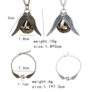 Pulsera de Bolsillo <span class=keywords><strong>Snitch</strong></span> Dorada de Harry Potter, Bola de Quidditch, Aleación de Zinc, Alas Plateadas Antiguas, Joyería de Moda Steampunk Vintage de Película - Product Image 4
