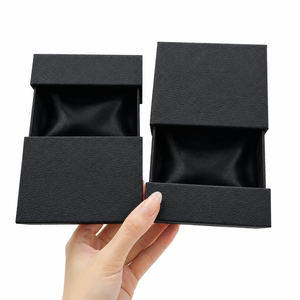 MOJIU Eco-Friendly Custom Logo Reusable Handmade Square Rigid Cardboard Drawer Jewelry <b>Box</b> Pack for Necklace <b>Bracelet</b> Rings - Product Image 1