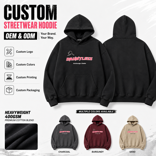 Custom Design Heavyweight 400GSM Hoodie Printed Logo High Quality OEM Low MOQ Streetwear Oversized Pullover Hoodie