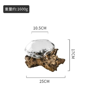 <span class=keywords><strong>Vase</strong></span> de table en cristal Art Déco et sculpture en <span class=keywords><strong>bois</strong></span> <span class=keywords><strong>flotté</strong></span>, pièce décorative unique pour un anniversaire - Product Image 5