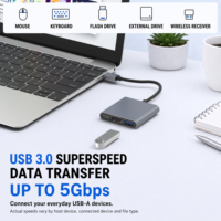 Hub USB C 3 en 1 de Alta Velocidad para MacBook y PC, Divisor y Convertidor HDTV 4K con Carga PD de 100W, Adaptador USB 3.0, Hub OTG