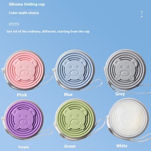 Tasse en silicone portable au design moderne pour la maison et l'extérieur, pliable, idéale pour les voyages, avec compression télescopique pour bain de bouche et tasses à thé - Product Image 1