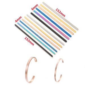 Bracelets manchette ouverts en acier inoxydable, longs, à rainure unique, vierges pour messages DIY, pour femmes - Product Image 1