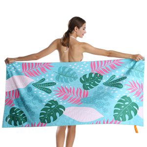 Serviette de plage en microfibre à sublimation, séchage rapide, sans sable, imprimée par transfert thermique, motif dessin animé, écologique, en suède, pour piscine, vente en gros - Product Image 4
