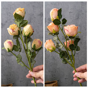 ดอกกุหลาบประดิษฐ์ CallaFloral ก้านเดี่ยว สีเหลืองพีช เป็นมิตรกับสิ่งแวดล้อม สำหรับตกแต่งงานแต่งงาน รุ่น YC1017 - Product Image 3