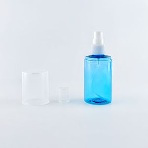 Bouteille pulvérisateur transparente bleue de 100 ml en PET pour solution nettoyante à l'alcool avec fonction d'impression sérigraphique, en stock à Yuhuan, Zhejiang - Product Image 2