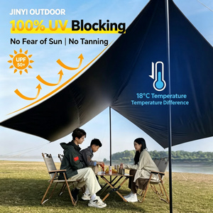 Heavy Duty Waterproof Camping Tent <b>Tarp</b> with Large Camping Awning Camping Sun Shelter Canopy for Travel Beach - Product Image 6