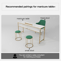 Table de manucure professionnelle Turri Modern avec support métallique et construction à poutre en pierre pour atelier et usage commercial