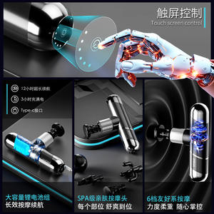 Pistolet de massage Jihema Mini rechargeable, 12 niveaux de vitesse, 5 têtes de massage, moteur sans balais, chargement USB, relaxant musculaire portable - Product Image 4