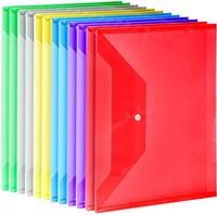 Enveloppes en plastique poly Sacs de fichiers transparents A4 Dossiers de documents Organisateurs de documents avec bouton pression