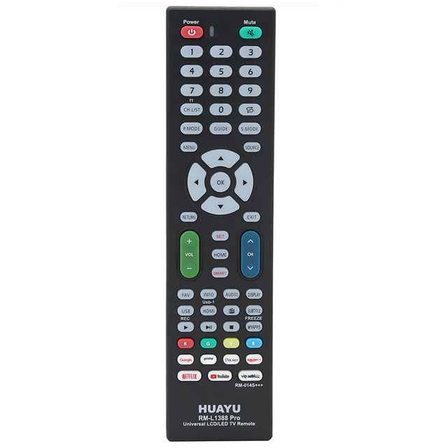 HUAYU RM-L1388 PRO Shortcut Keys Infrared Universal Tv Remote Control for LCD LED Tvs
