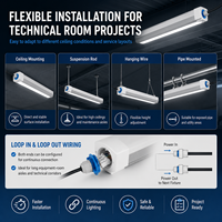 Luminaire linéaire étanche IP65 en aluminium avec dissipateur de chaleur, lumière du jour 6000K, garantie 5 ans, pour éclairage de rack de centre de données