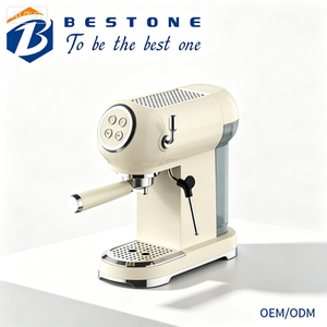 Machine à café expresso semi-automatique rétro 15 bars, cafetière électrique avec mousseur à lait pour la maison et l'hôtel - Product Image 1