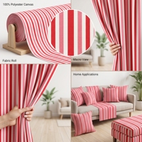 Tissu en toile polyester rayé bordeaux imprimé sur mesure, 6oz-16oz, imperméable, robuste, pour rideaux d'extérieur, chaises longues, maison, filles