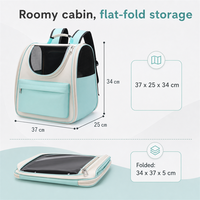 Mochila Transpirable e Impermeable para Perros y Gatos, Bolsa de Viaje para Mascotas con Diseño de Cápsula Espacial Oxford, 37x25x34cm, Plegable, OEM