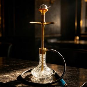 Ensemble Chicha Moderne en Verre avec Tuyau et Bol en Acier Inoxydable et Alliage d'Aluminium, Kit de Fumeur avec Boîte Cadeau pour Bar - Product Image 2