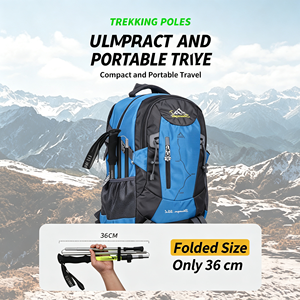Bastón de Trekking Plegable de Aleación de Aluminio de 3 Secciones Ajustable con Mango de EVA y Sistema de Bloqueo Rápido para Senderismo - Product Image 2
