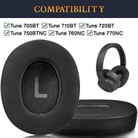 Tissu en soie + coussinets de remplacement en gel de refroidissement pour JBL Tune 700(700BT)/710(710BT)/720(720BT)/750(750BT 750BTNC)/760(760NC)/770(770NC)