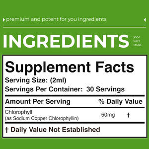 Oem/odm מפעל מותאם אישית כלורופיל נוזלי עבור נשים וגברים עיכול, בריאות בטן, אנרגיה & תוספי גמילה - Product Image 3