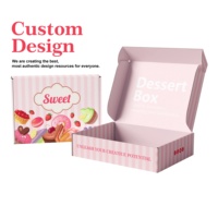 Boîte d'emballage en papier pliable pour pain, pâtisserie, beignets, macarons, gâteaux, biscuits, de qualité alimentaire, personnalisée, à prix bas, en vente chaude