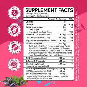 Gummies à croquer personnalisées avec logo OEM pour la ménopause, force maximale, soulagement des symptômes de la ménopause, équilibre hormonal, 60 gummies - Product Image 2