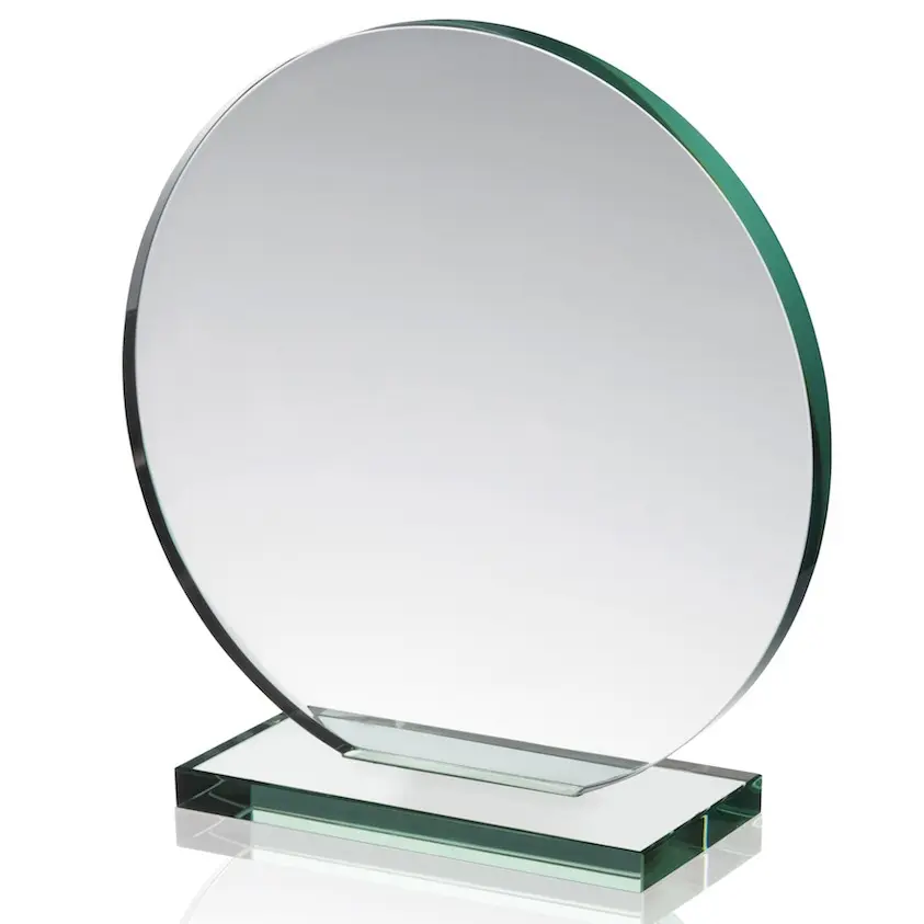 Plain Jade Glass Round Blank Awards für kunden spezifische Lieferanten