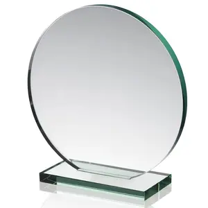 Plain Jade Glass Round Blank Awards For Custom Supplier