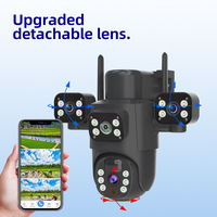 SQ Caméra 4G à trois objectifs, étanche IP65, vision panoramique à 360°, interphone vocal, vision nocturne infrarouge, pour extérieur - Vente chaude transfrontalière