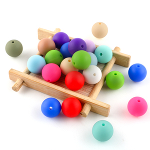 Kovict gros bébé anneau de dentition bricolage mâcher charme collier bijoux accessoires 9mm 12mm 15mm Silicone rond perles en vrac pour stylos - Product Image 4