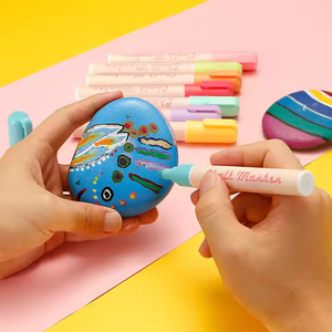 6 mini marqueurs de couleur en métal craie liquide brillante pour tableau noir Flash et tableau blanc pointe de pinceau plat pour l'écriture de papier - Product Image 4