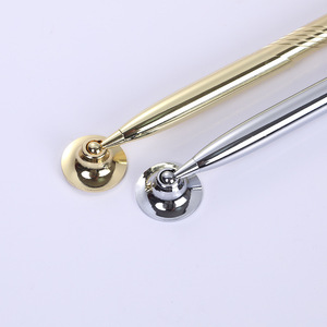 Toptan promosyon 1.0mm Logo tükenmez kalem altın/gümüş masaüstü <span class=keywords><strong>Metal</strong></span> kalem standı tutucu ofis/banka - Product Image 5