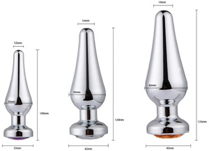 Women toys butt plug with diamond <span class=keywords><strong>sex</strong></span> toys for women men metal anal plugs stainless steel fetish chastity adult products - Product Image 6