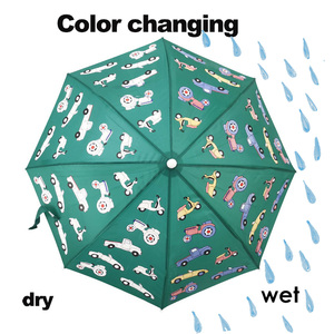 Fabricant en gros 190T Pongee <span class=keywords><strong>Parapluie</strong></span> droit ouvert manuellement pour filles, <span class=keywords><strong>parapluie</strong></span> pour enfants avec impression à changement de couleur imperméable pour enfants - Product Image 4