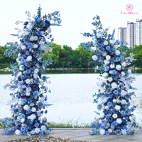 FS - Meilleures ventes : Arche de fleurs en soie 3D en forme de corne, fournitures de décoration de mariage personnalisées