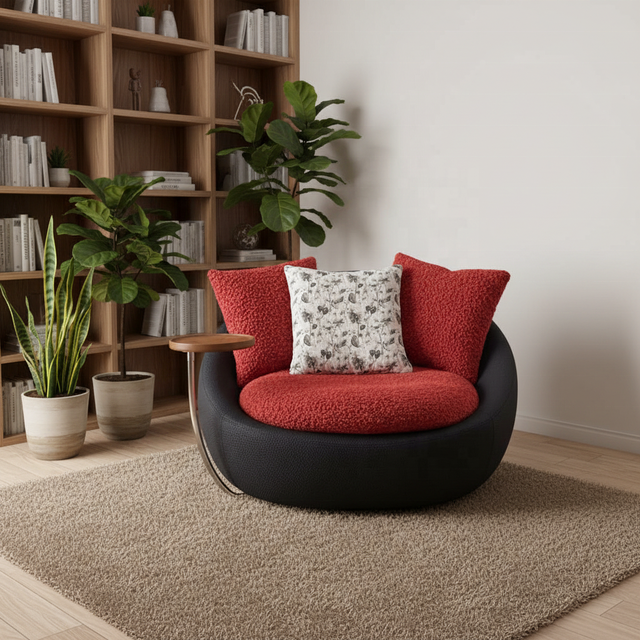Single Sofa Chair 360-Degree Rotatable Comfortable Minimalist Modern Simple Steel Living Room Balcony Guangdong Home Furniture