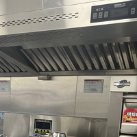 Hotte aspirante professionnelle en acier inoxydable 304/201 finition polie avec ventilateur intégré, capacité de charge 300 kg/m pour cuisinières