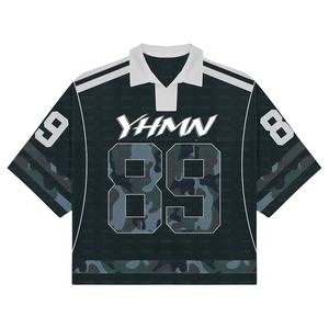 <span class=keywords><strong>Polo</strong></span> personnalisé en tricot rayé camouflage, sublimation rétro, streetwear américain, rugby, sport, hockey, baseball, football, maillot pour hommes - Product Image 2