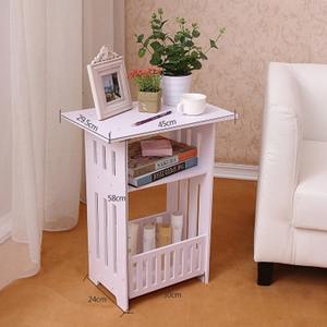 Tavolo <span class=keywords><strong>per</strong></span> riviste Casual <span class=keywords><strong>per</strong></span> camera da letto o balcone <span class=keywords><strong>per</strong></span> lo stoccaggio creativo piccolo soggiorno quadrato tavolino con mensola - Product Image 4