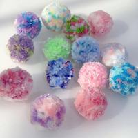 Boutons de manchette en pompon de laine filée faits à la main de 2,5 cm, accessoires de bijoux sportifs quatre saisons, bricolage, jouet de poupée, artisanat