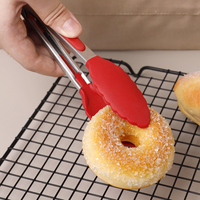 Pince de cuisine en silicone antiadhésive de 8 pouces pour la cuisson, la friture, le service, les salades, le barbecue, la cuisine à domicile, passe au lave-vaisselle