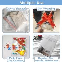 Bolsas Reutilizables de Polipropileno Transparente - Bolsas Resellables de OPP de Grado Alimenticio para Venta al por Menor y Almacenamiento