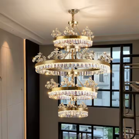 Le lustre en cristal moderne populaire a mené l'éclairage accrochant de luxe pour la maison de villa