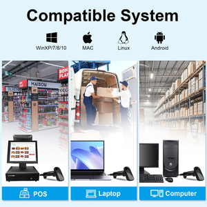 Carva cầm tay có dây 2D Máy quét mã vạch với giao diện USB tự động đọc POS tương thích trong kho - Product Image 5