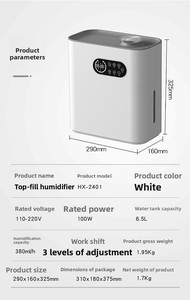 Humidificateur domestique chauffant et hydratant, ultrasonique, 6,5 L, pour bureau, avec contrôle par application, minuterie, Wi-Fi, silencieux, <span class=keywords><strong>diffuseur</strong></span> d'arômes - Product Image 6