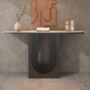 Tavolo Console di Design per <span class=keywords><strong>Soggiorno</strong></span> con Piano in Marmo, Tavolo per Hotel, Tavolo Console in Marmo Bianco <span class=keywords><strong>Moderno</strong></span> - Product Image 4