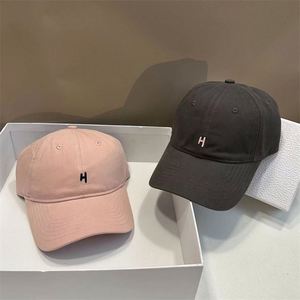 Korean Star Soft Top <b>Baseball</b> <b>Cap</b> for Women's Fashion and Men's Sunscreen H Letter Embroidery Small Face Hat - Product Image 2