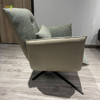 Fauteuil en tissu lin rotatif, mobilier de bureau Simple et confortable, gris, résistant, moderne, pour salon